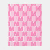 Couverture Polaire Initiale personnalisée rose tendance (Devant)