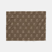 Couverture Polaire Initiales Brown et beige Motif (Devant (Horizontal))