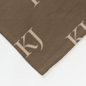 Couverture Polaire Initiales Brown et beige Motif (Coin)