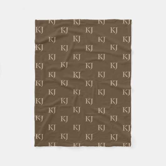 Couverture Polaire Initiales Brown et beige Motif (Devant)