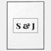 Couverture Polaire Initiales de gros monogrammes sur blanc élégant (Devant)