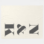 Couverture Polaire Initiales de monogramme moderne gras pour jeunes m (Devant (Horizontal))