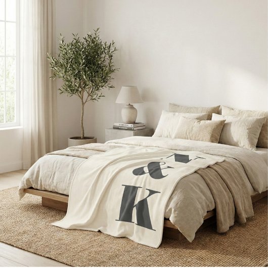 Couverture Polaire Initiales de monogramme moderne gras pour jeunes m