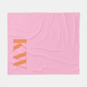 Couverture Polaire Initiales de monogramme rose orange moderne person (Devant (Horizontal))