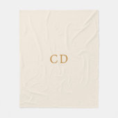 Couverture Polaire Initiales en crème beige monogrammée moderne (Devant)
