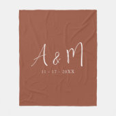 Couverture Polaire Initiales et date du Monogramme de calligraphie mo (Devant)