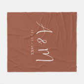 Couverture Polaire Initiales et date du Monogramme de calligraphie mo (Devant (Horizontal))