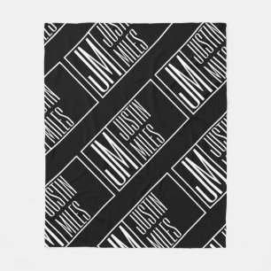 Couverture Polaire Initiales modernes avec nom Monogram Motif
