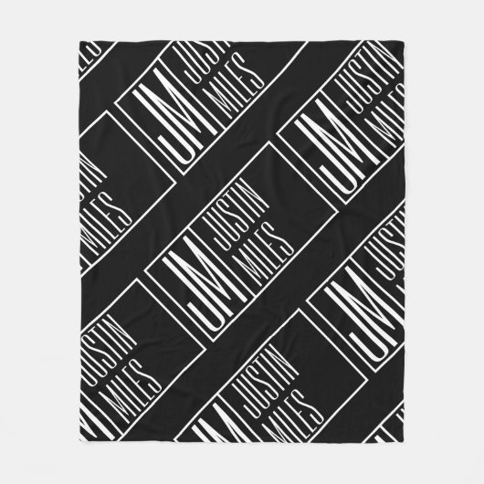 Couverture Polaire Initiales modernes avec nom Monogram Motif (Devant)