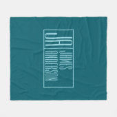 Couverture Polaire Initiales Modernes & Nom | Sarcelle Foncé & Bleu C (Devant (Horizontal))