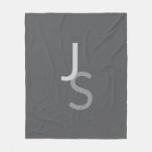 Couverture Polaire Initiales monogrammes à chevauchement moderne | Gr (Devant)