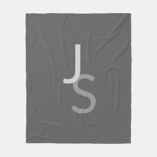 Couverture Polaire Initiales monogrammes à chevauchement moderne | Gr (Devant)