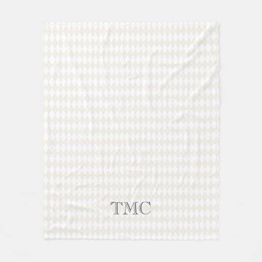 Couverture Polaire INITIALES Monogrammes Classiques Arlequin Diamants (Devant)