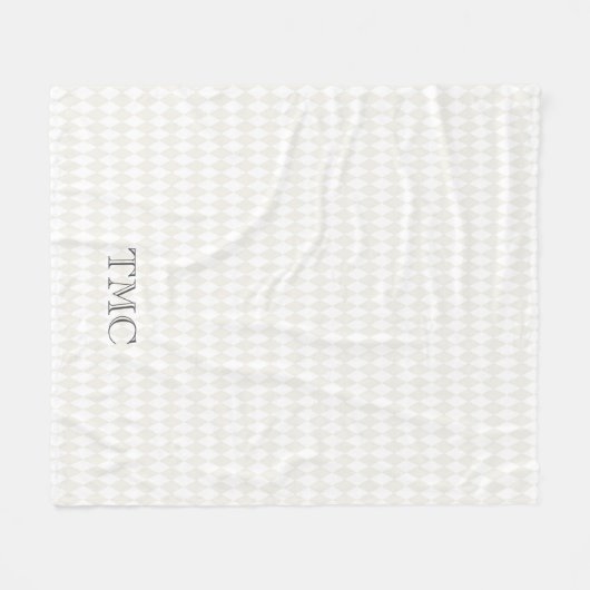 Couverture Polaire INITIALES Monogrammes Classiques Arlequin Diamants (Devant (Horizontal))