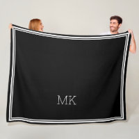 Initiales Monogrammes Moderne Cadre Minimal Noir B