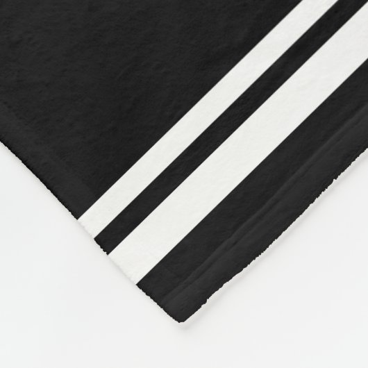 Couverture Polaire Initiales Monogrammes Moderne Cadre Minimal Noir B (Coin)