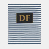 Couverture Polaire Initiales personnalisées Bleu/Blancs Blanche Toiso (Devant)