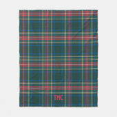 Couverture Polaire Initiales Plaid Tartan de vacances avant Noël (Devant)