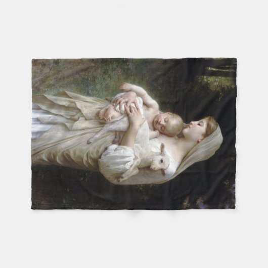 Couverture Polaire Innocence (Vierge et Enfant), Bouguereau (Devant (Horizontal))