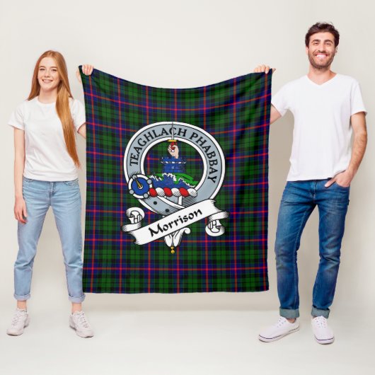 Couverture Polaire Insigne de clan Morrison Tartan Plaid (En situation)