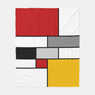 Couverture Polaire Inspiration mondrienne colorée