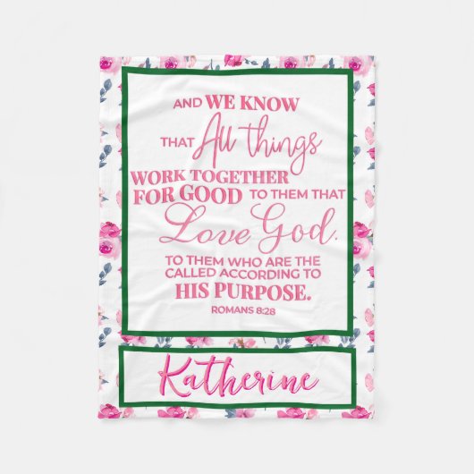 Couverture Polaire Inspiration personnalisée Bible chrétienne Verse (Devant)