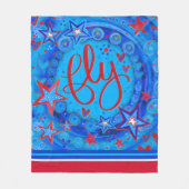 Couverture Polaire Inspirationnel Vol Stars Rouge Blanc Bleu Inspiriv (Devant)