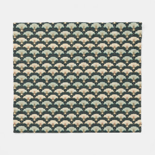 Couverture Polaire Inspiré par le Japon à motif or