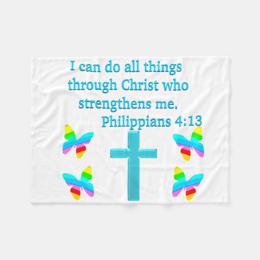COUVERTURE POLAIRE INSPIRING PHILIPPIANS 4:13 CONCEPTION (Devant (Horizontal))