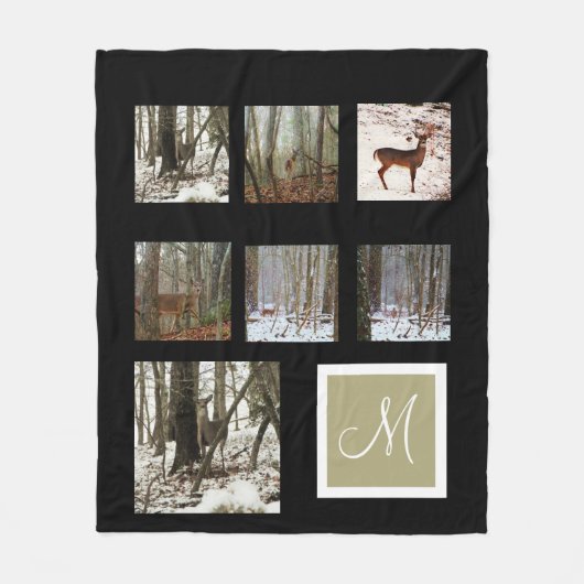 Couverture Polaire Instagram vos images collage personnalisé monogram (Devant)