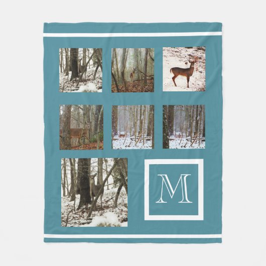 Couverture Polaire Instagram vos images collage personnalisé monogram (Devant)
