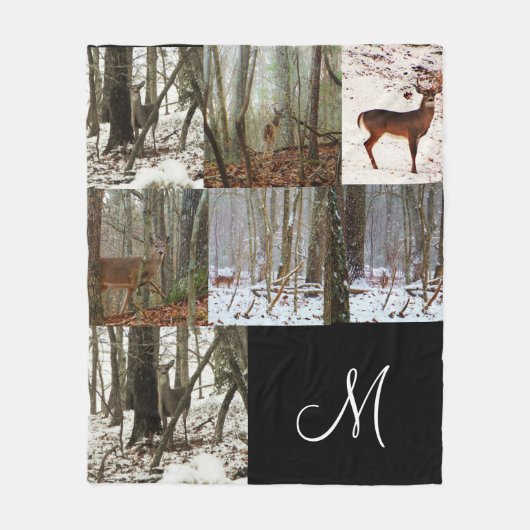 Couverture Polaire Instagram vos images collage personnalisé monogram (Devant)