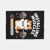 Couverture Polaire Installation de Muscles Veuillez Attendre Funny Ca (Devant (Horizontal))