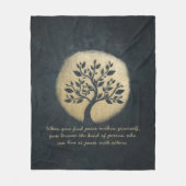 Couverture Polaire Instructeur de méditation Yoga Black Gold Tree Cit (Devant)