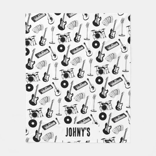 Couverture Polaire Instruments de musique nom personnalisé (Devant)