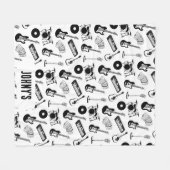 Couverture Polaire Instruments de musique nom personnalisé (Devant (Horizontal))