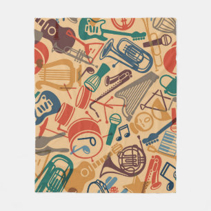 Couverture Polaire Instruments de musique Vintage Arrière - plan sans