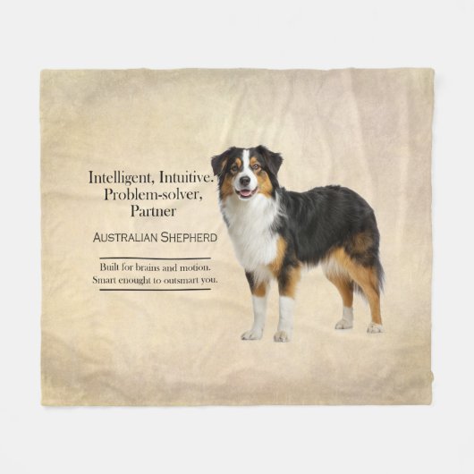 Couverture Polaire Intelligence du Berger Australien Blue Merle (Devant (Horizontal))
