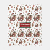 Couverture Polaire Intemporel classique Rouge Vert Blanche avec votre (Devant)