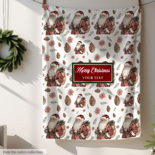 Couverture Polaire Intemporel classique Rouge Vert Blanche avec votre