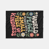 Couverture Polaire International Peace Day Insring World Kindness Day (Devant (Horizontal))