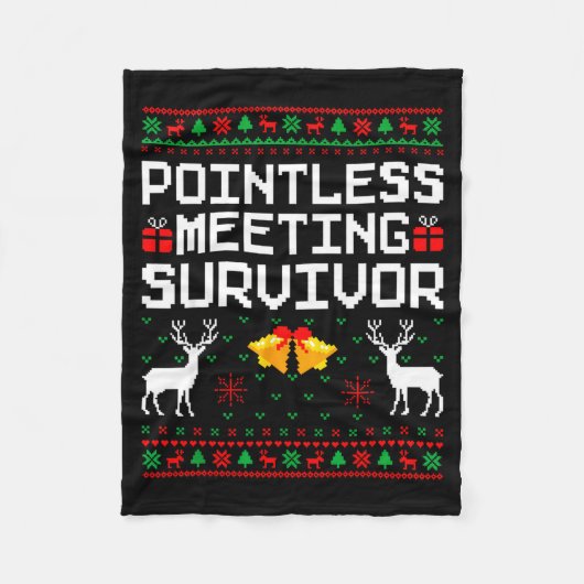 Couverture Polaire Intless Meeting Survivor Ugly Christmas Sweater Of (Devant)