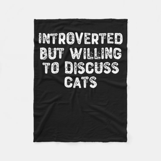 Couverture Polaire Introverted Mais Prêt À Discuter Des Chats (Devant)