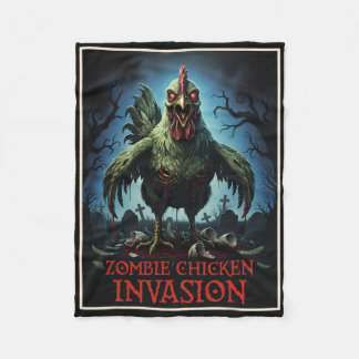 Couverture Polaire Invasion de poulets zombies Horreur de ferme de mo