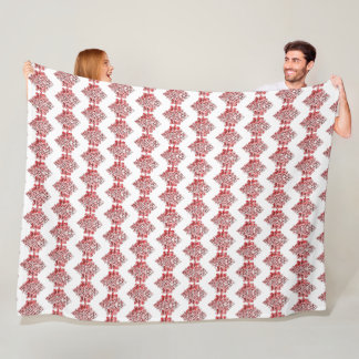 Couverture Polaire Invitation en damas rouge | Élégant noir et rouge
