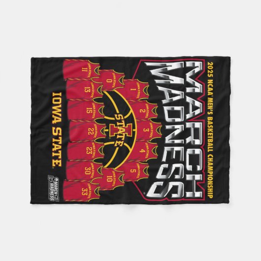 Couverture Polaire Iowa State March Madness 2025 Men's Sketll Nil (Devant (Horizontal))