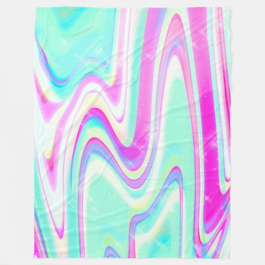 Couverture Polaire Iridescente Holographique Liquide Swirl (Devant)