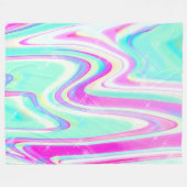 Couverture Polaire Iridescente Holographique Liquide Swirl (Devant (Horizontal))