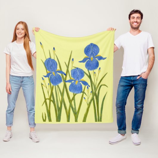 Couverture Polaire Iris bleus (En situation)