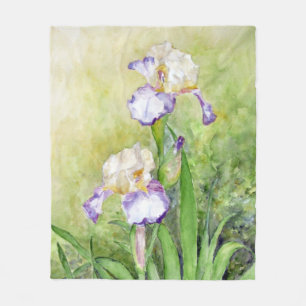 Couverture Polaire Iris d'aquarelle